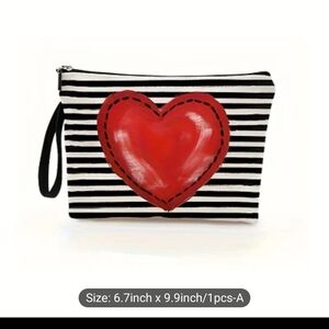 Striped Heart Clutch